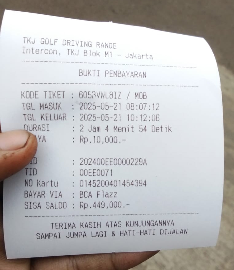 Sistem Parkir Cashless TKJ Golf Driving Range Intercon Jakarta Barat